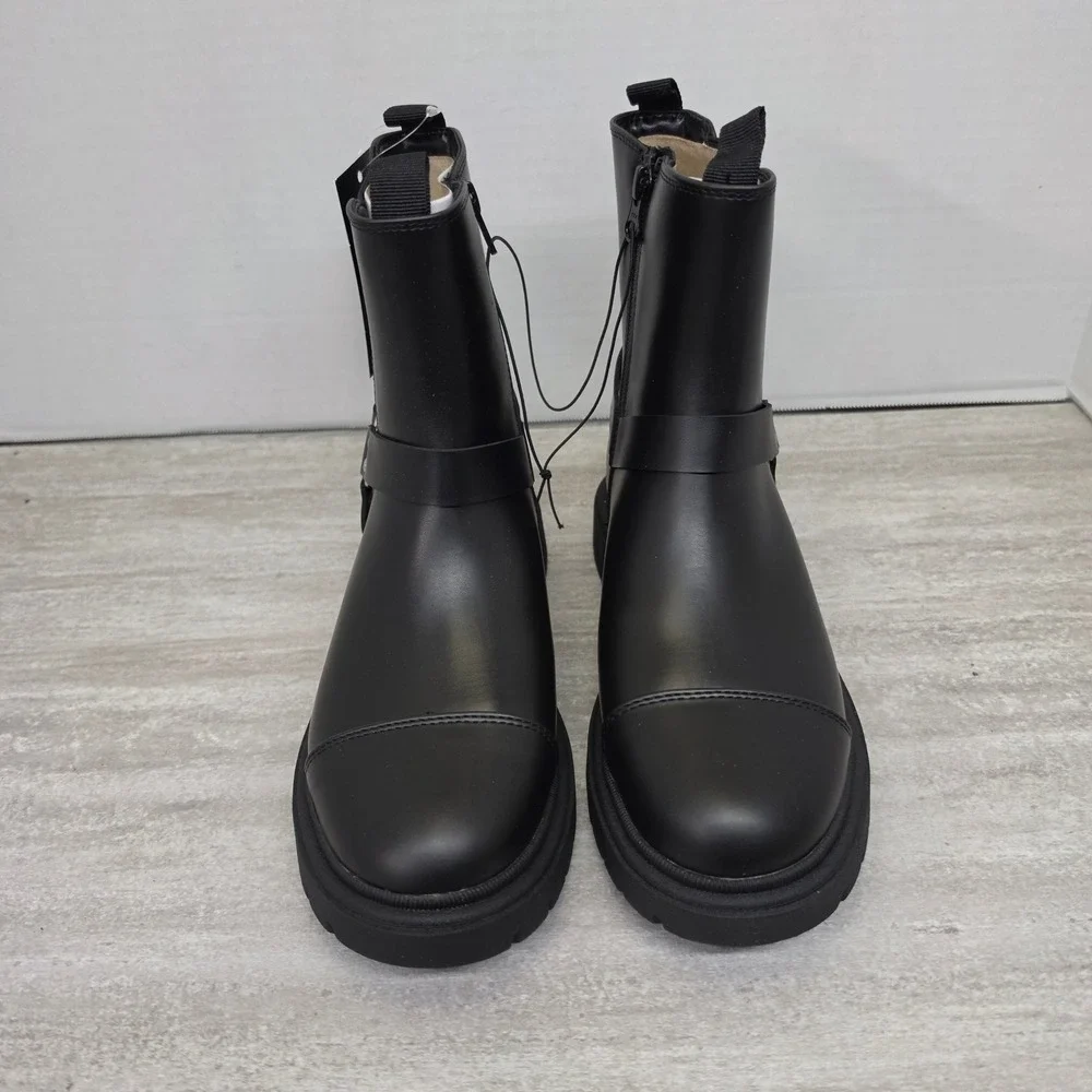 Art Class Crosby Kids‎ Black Harness Chelsea Boots Lug Sole Size 4 Girls shoes